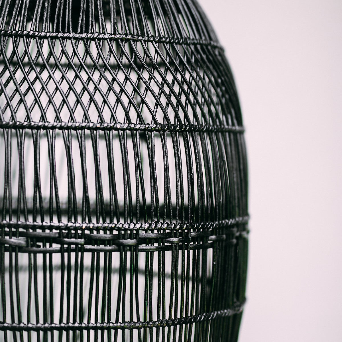 black boho lighting. this close up photo shows the pattern of the Bondi pendant