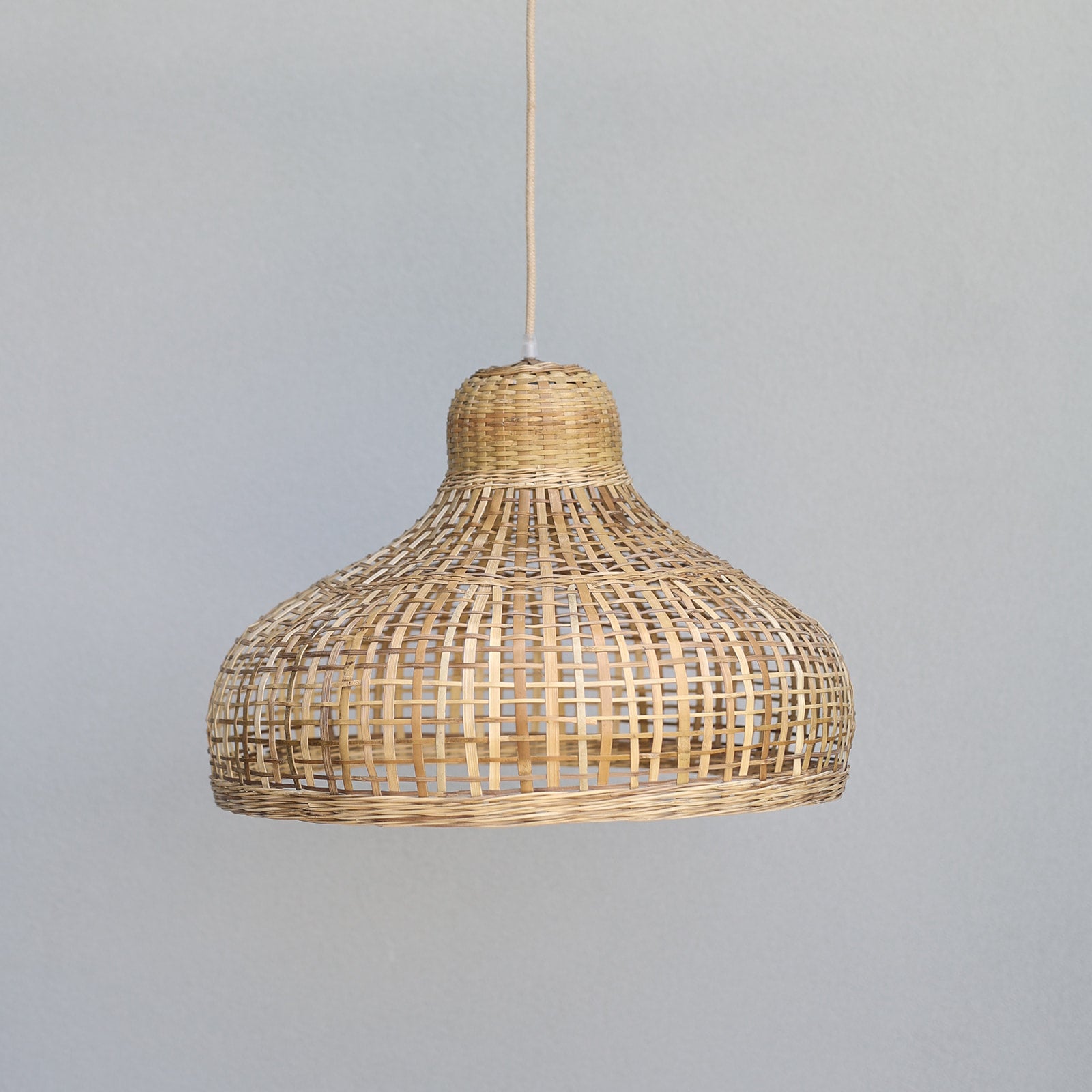 Hamptons style lighting. photo-of-Coastal-Hamptons-lighting-style-natural-bamboo-pendant-light-with-open-weave-medium-size