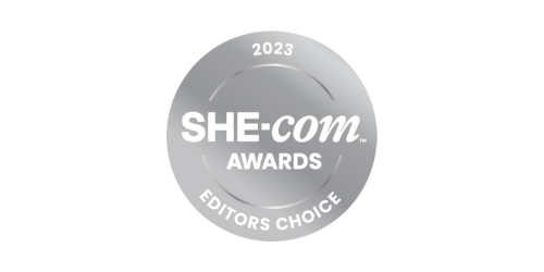 She-com Awards 2023 Editors choice award badge.