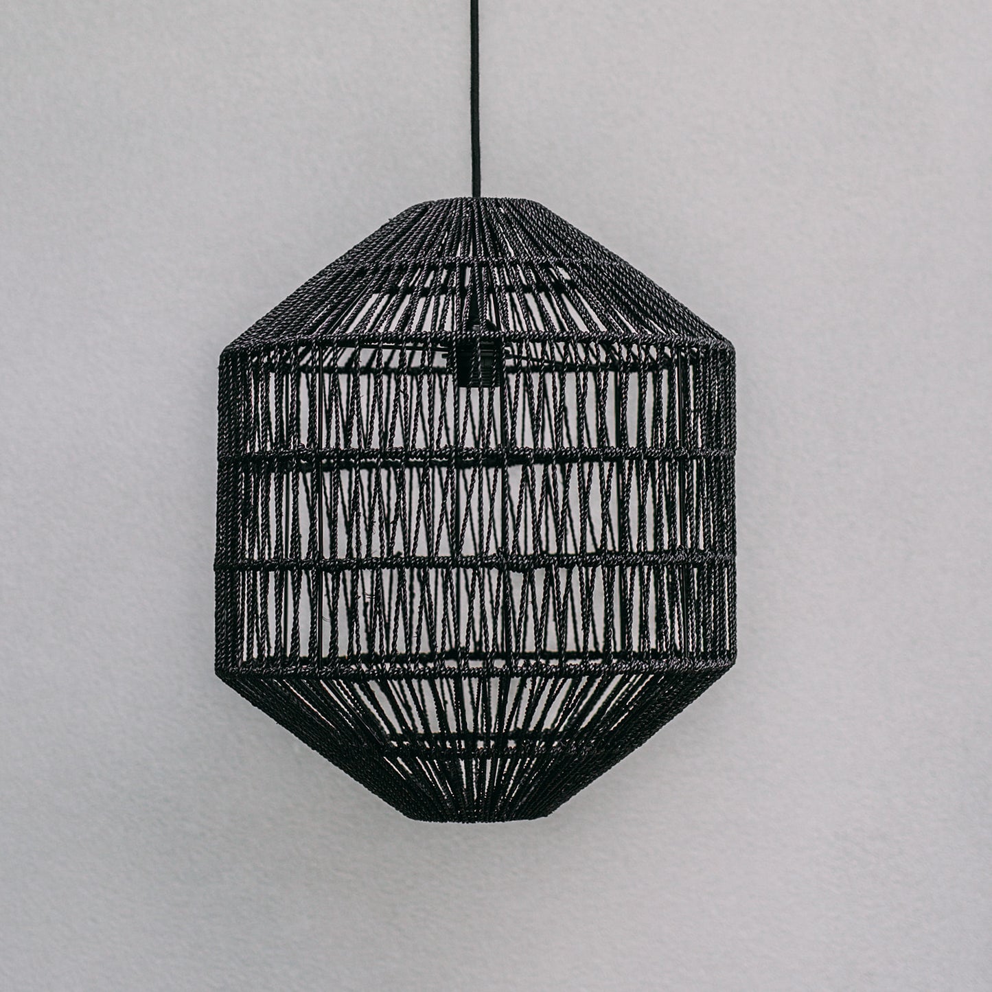 Black seagrass pendant light shade.Seagrass pendant light shade. Ambient light for boho & modern interiors. 