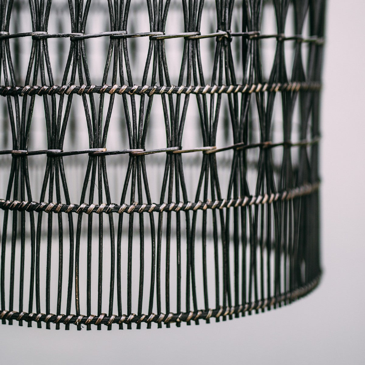 Handmade pendant light. close-up-of-woven-pendant-light-showing-detail-in-weave