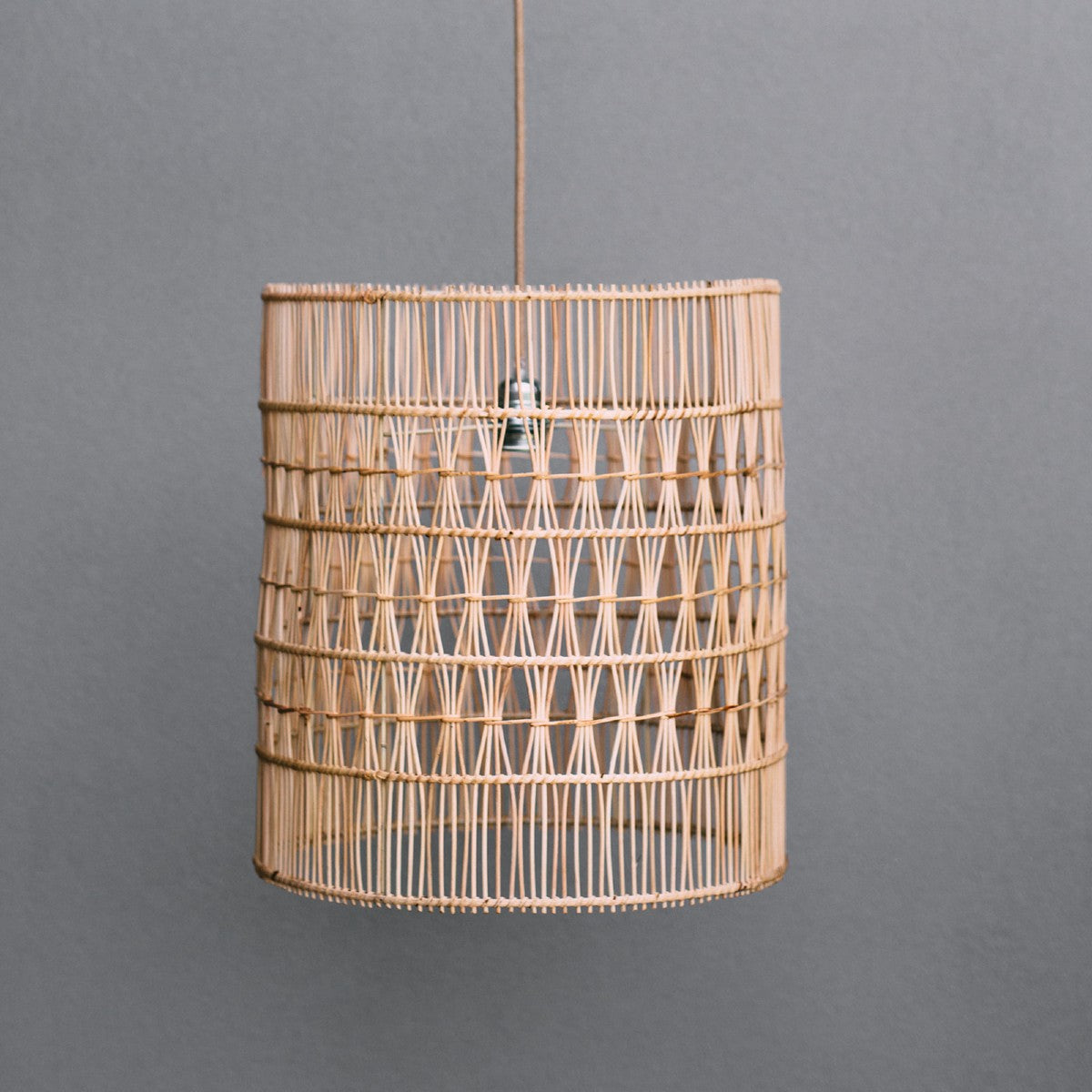 Woven wicker on sale pendant light