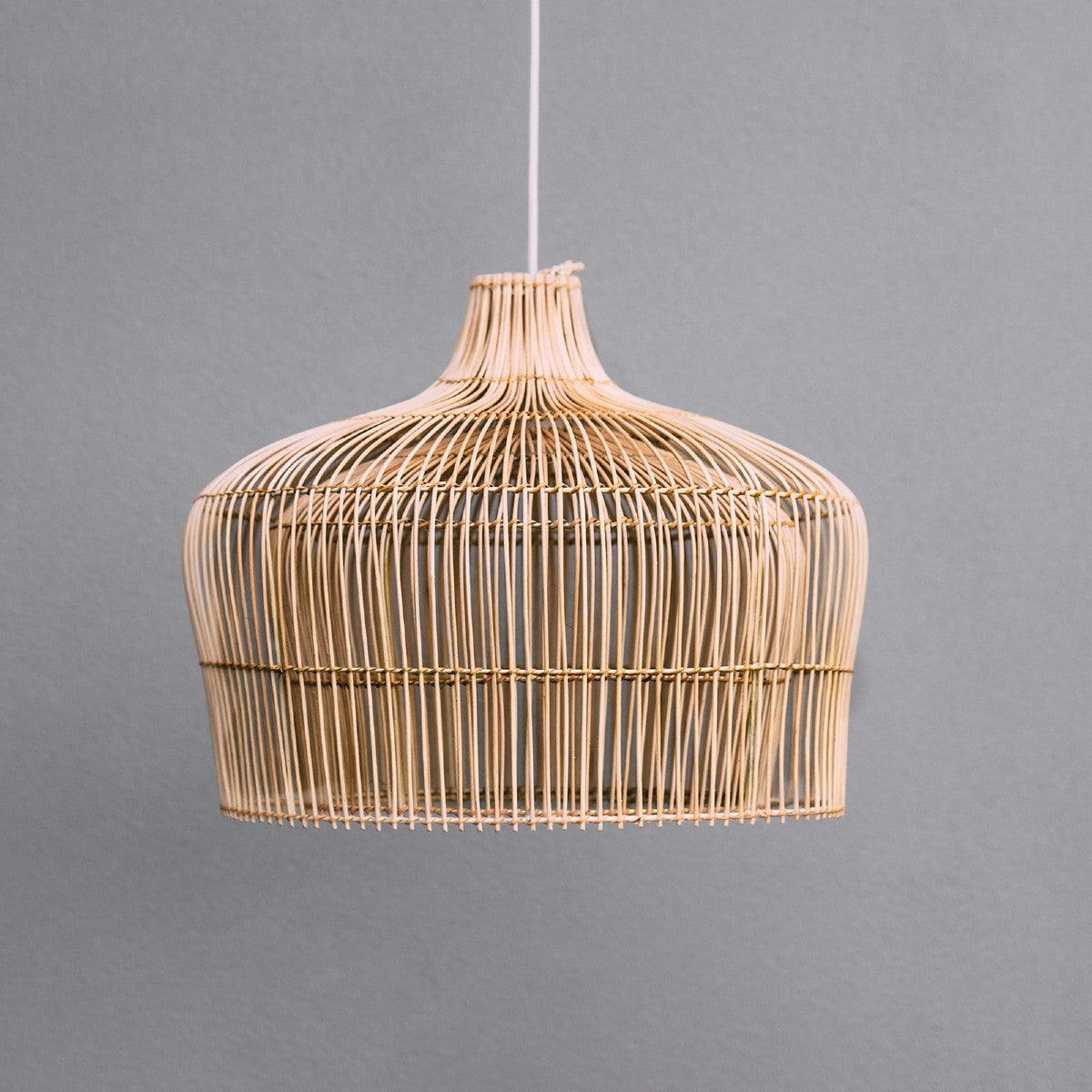 Large wicker outlet ceiling light