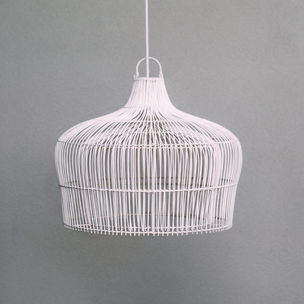 White deals wicker chandelier