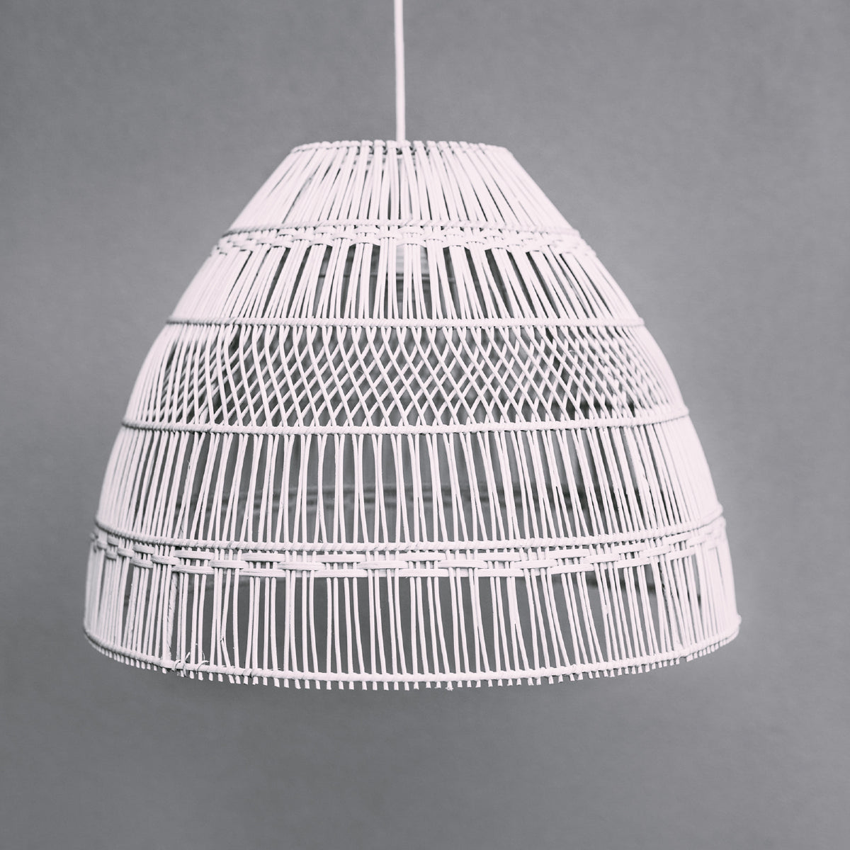 Coastal-style-lighting-white-rattan-pendant-light-with-straight-and-diamond-weave-design
